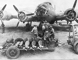 A B-17 is being prepared by the ground crew. Scenes like these are the norms during 1941 to May 1942 
