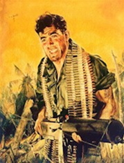 A poster of Manila John Basilone. 